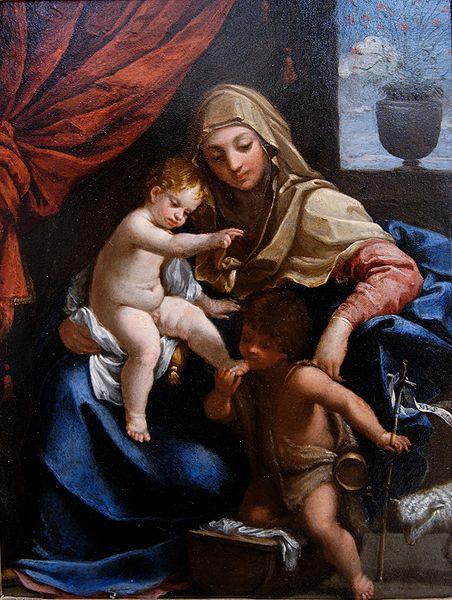 Guido Reni Madonna with Child and St. John the Baptist oil painting image